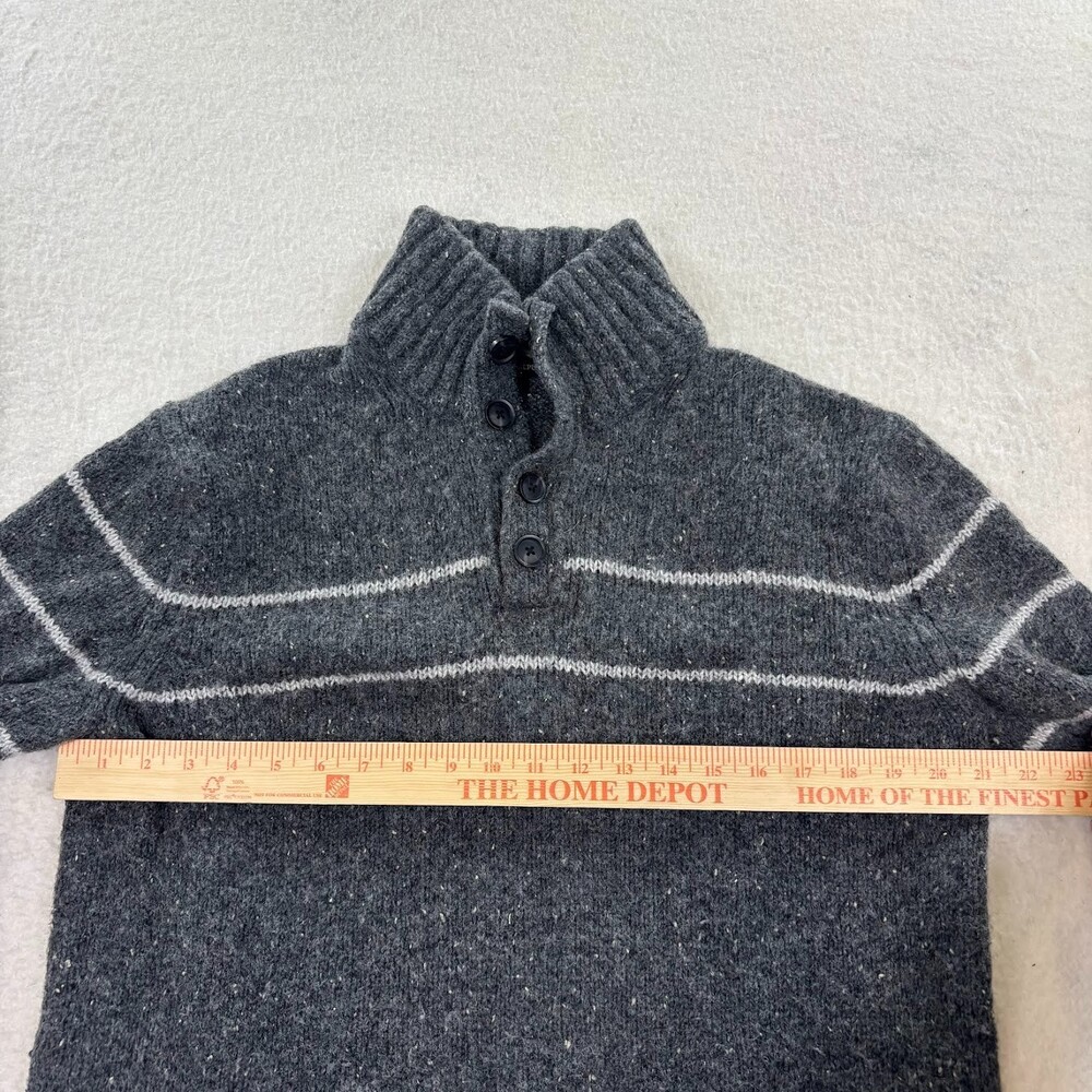 Banana Republic Mens Sweater Wool Silk Blend 1/4 Button Mock Neck Size Large - Picture 4 of 6